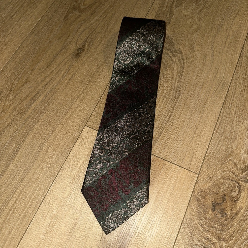 Laura Bonanni Roma Paisley Floral Men's Neck Tie Made‎ In Italy Preowned